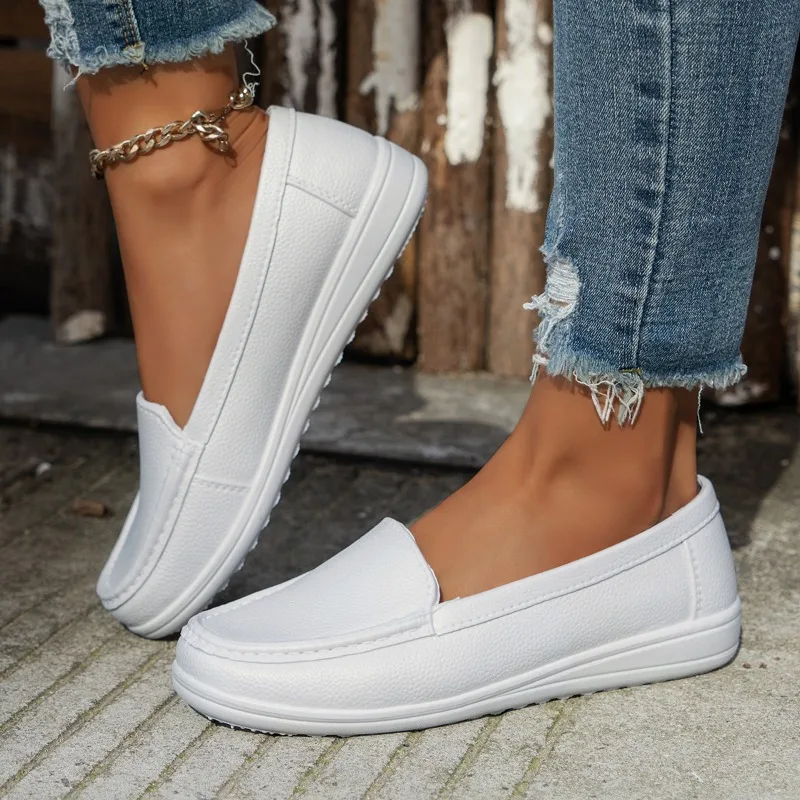 Chaussures Infirmière Blanches Talons Compensés Confortété Plate - image de produit 0