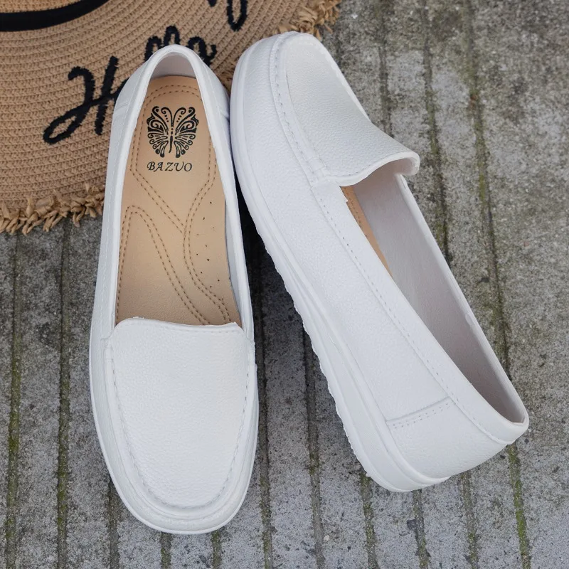 Chaussures Infirmière Blanches Talons Compensés Confortété Plate - image de produit 1