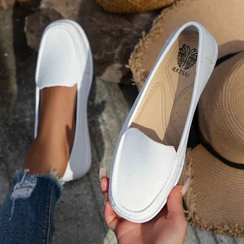 Chaussures Infirmière Blanches Talons Compensés Confortété Plate - image de produit 3