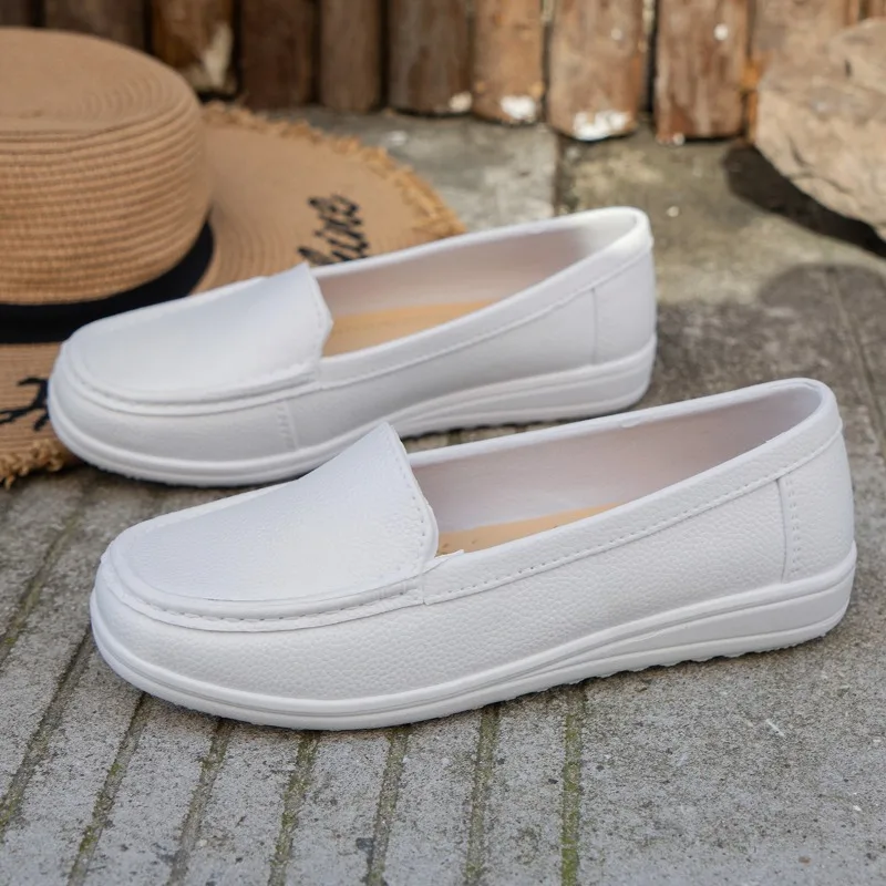 Chaussures Infirmière Blanches Talons Compensés Confortété Plate - image de produit 2