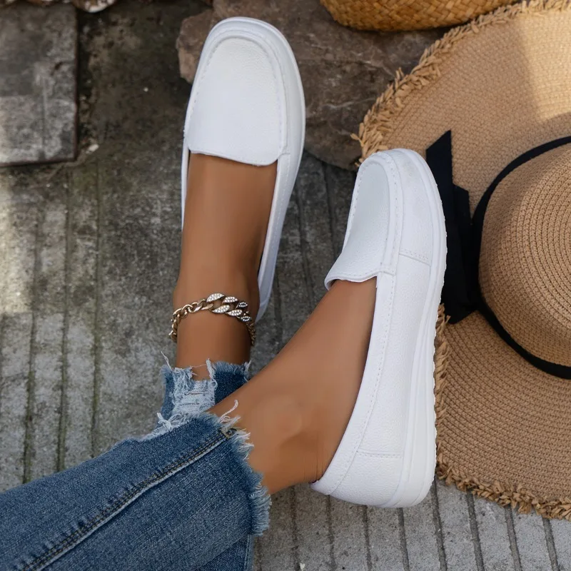 Chaussures Infirmière Blanches Talons Compensés Confortété Plate - image de produit 4